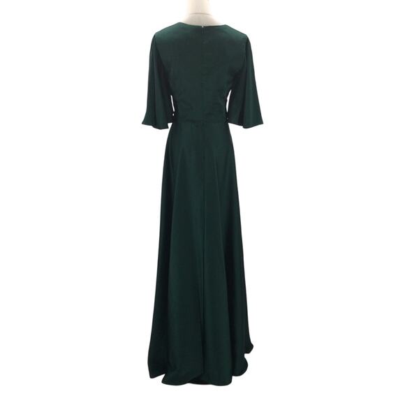 AW BRIDAL 14 1X plus hunter green Elinore satin formal party maxi dress NEW 0B8 - Picture 4 of 9